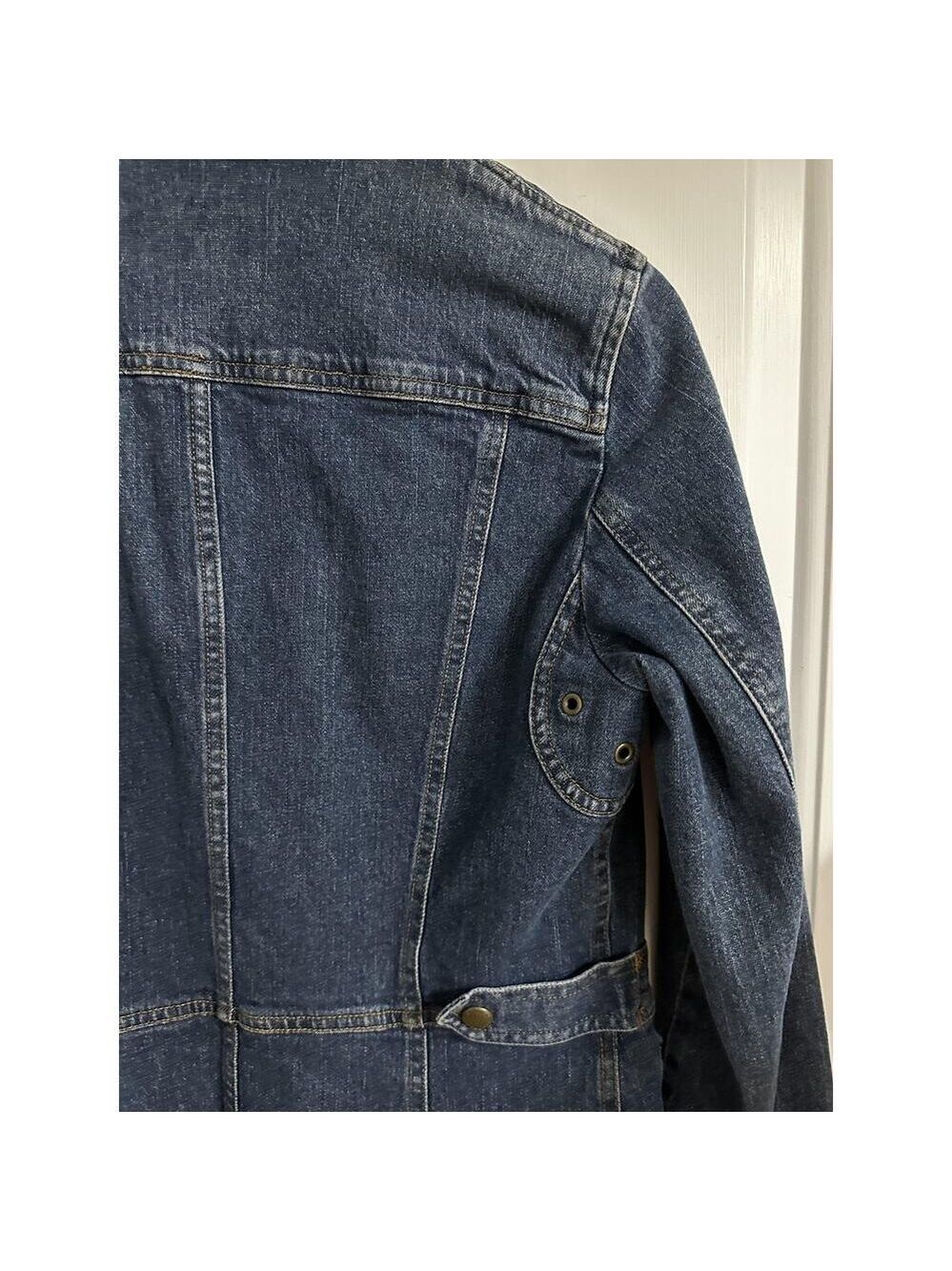 Jones New York Jacket vintage Womens S Denim Military Utility Full Zip Pockets - Picture 8 of 9